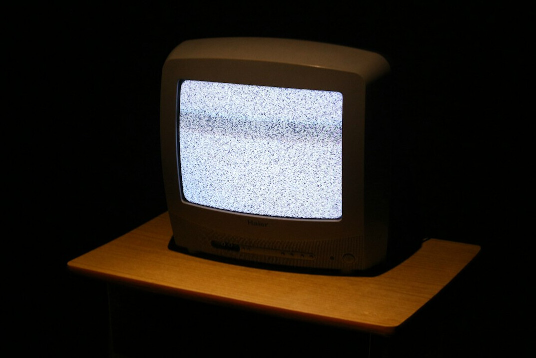 old tv screen glowing