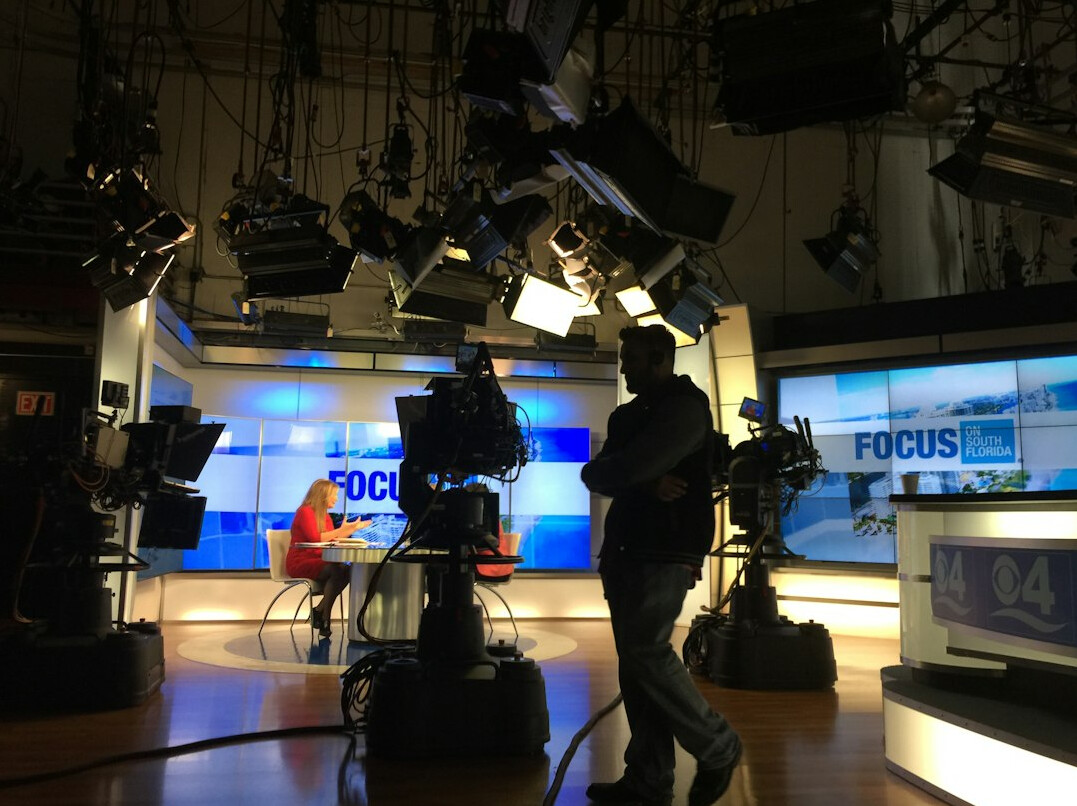 tv presenter on set